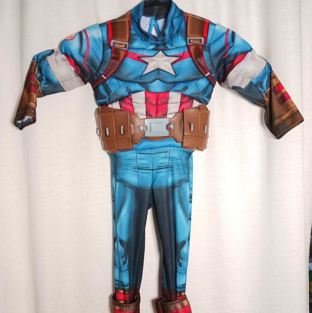 Captain America The First Avenger Deluxe Boys Padded Muscle Suit Costume Med